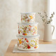 Floral Pattern Metal Tupperware Set - 5 Pcs